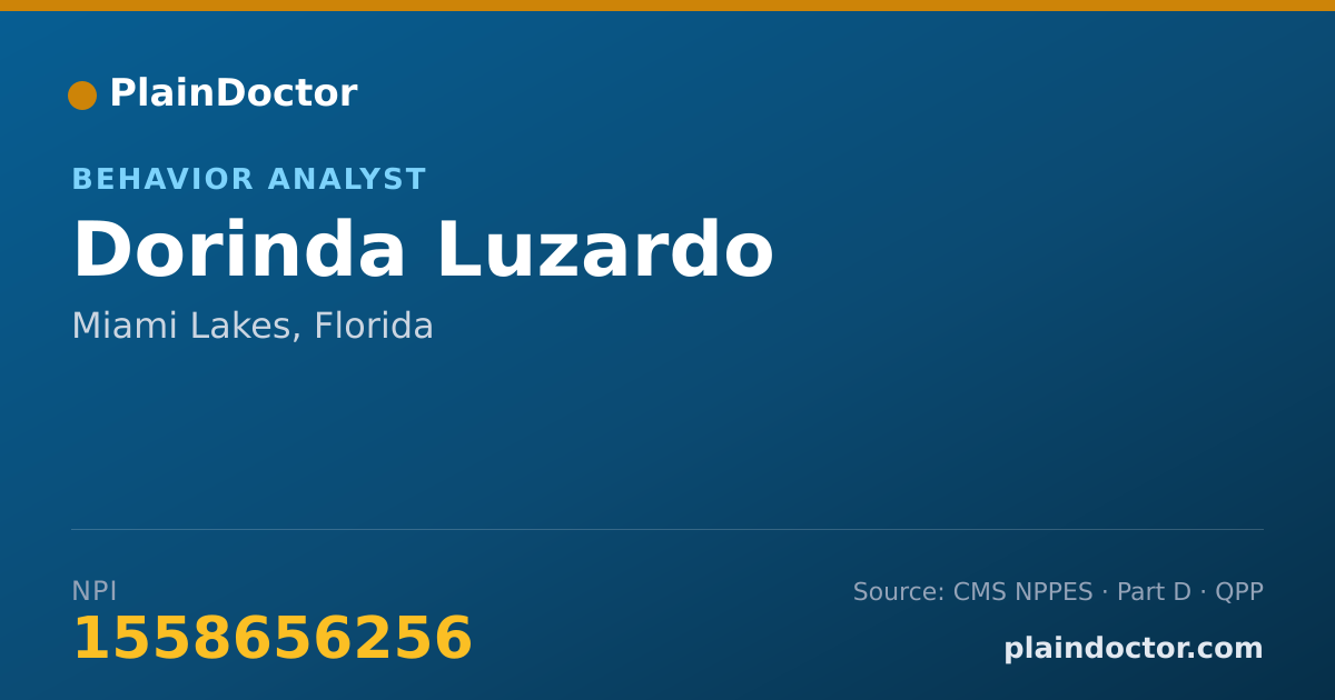 Shareable card for Dorinda Luzardo - Behavior Analyst, Miami Lakes, FL
