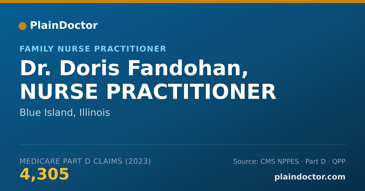 Shareable card for Doris Fandohan, NURSE PRACTITIONER - Family Nurse Practitioner, Blue Island, IL