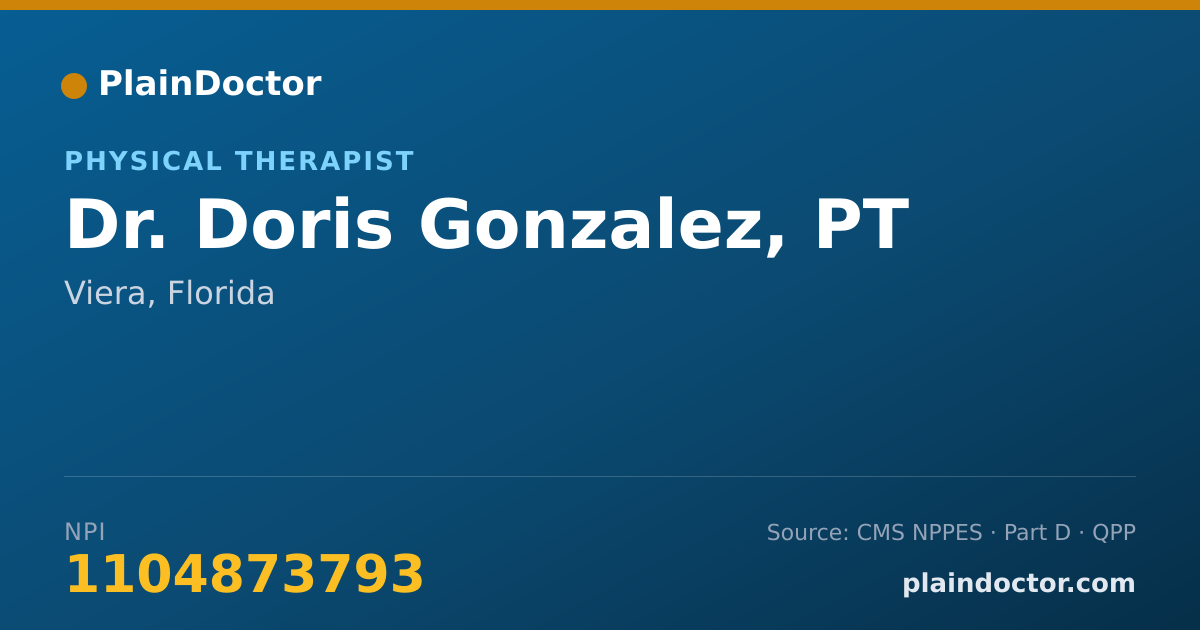 Shareable card for Doris Gonzalez, PT - Physical Therapist, Viera, FL