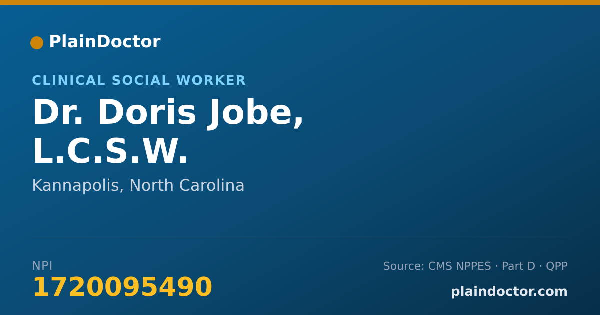 Shareable card for Doris Jobe, L.C.S.W. - Clinical Social Worker, Kannapolis, NC