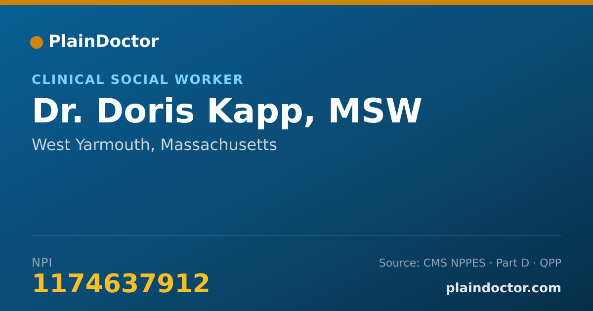 Shareable card for Doris Kapp, MSW - Clinical Social Worker, West Yarmouth, MA