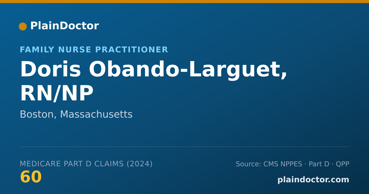 Shareable card for Doris Obando-Larguet, RN/NP - Family Nurse Practitioner, Boston, MA