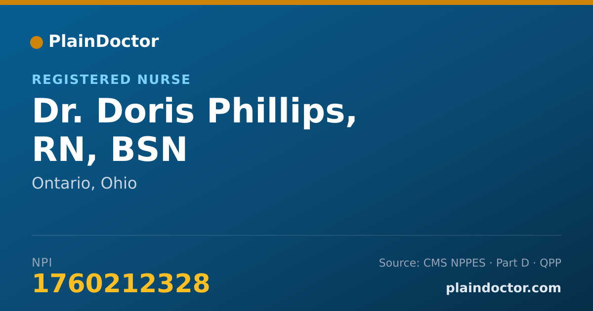Shareable card for Doris Phillips, RN, BSN - Registered Nurse, Ontario, OH