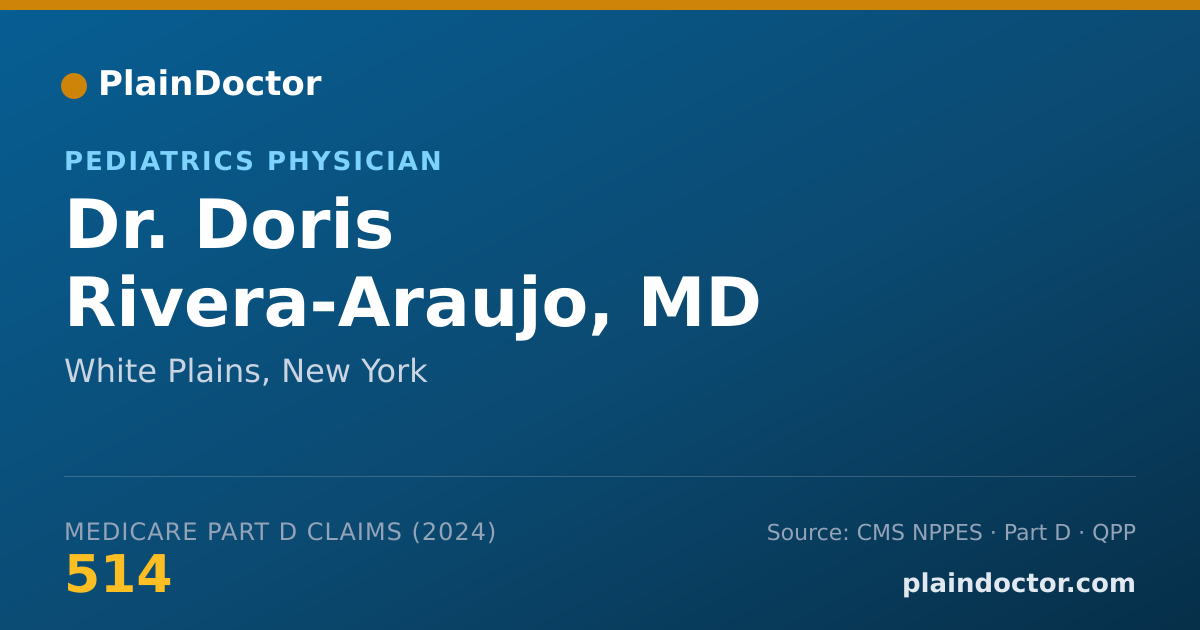 Shareable card for Doris Rivera-Araujo, MD - Pediatrics Physician, White Plains, NY