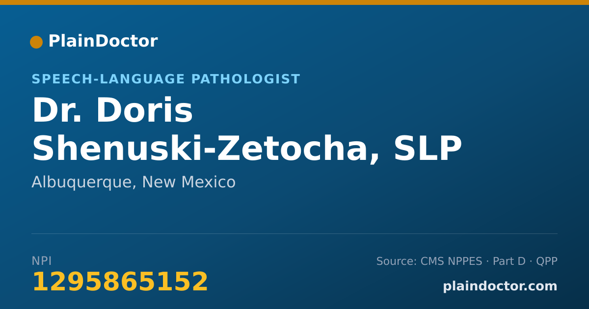 Shareable card for Doris Shenuski-Zetocha, SLP - Speech-Language Pathologist, Albuquerque, NM