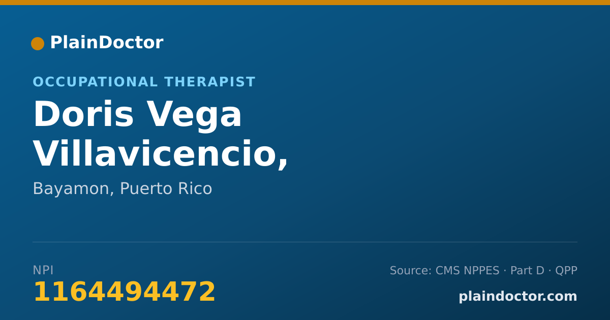 Shareable card for Doris Vega Villavicencio, MPH,OTR/L - Occupational Therapist, Bayamon, PR