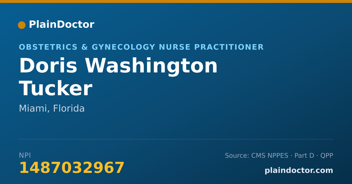 Shareable card for Doris Washington Tucker - Obstetrics & Gynecology Nurse Practitioner, Miami, FL