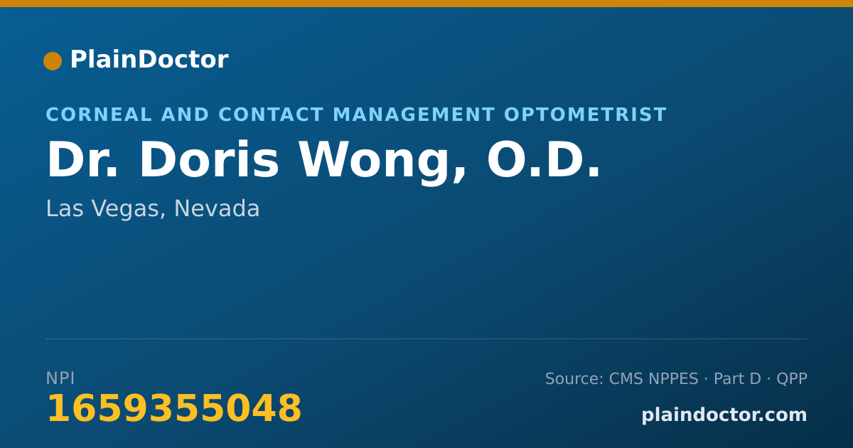 Shareable card for Doris Wong, O.D. - Corneal and Contact Management Optometrist, Las Vegas, NV