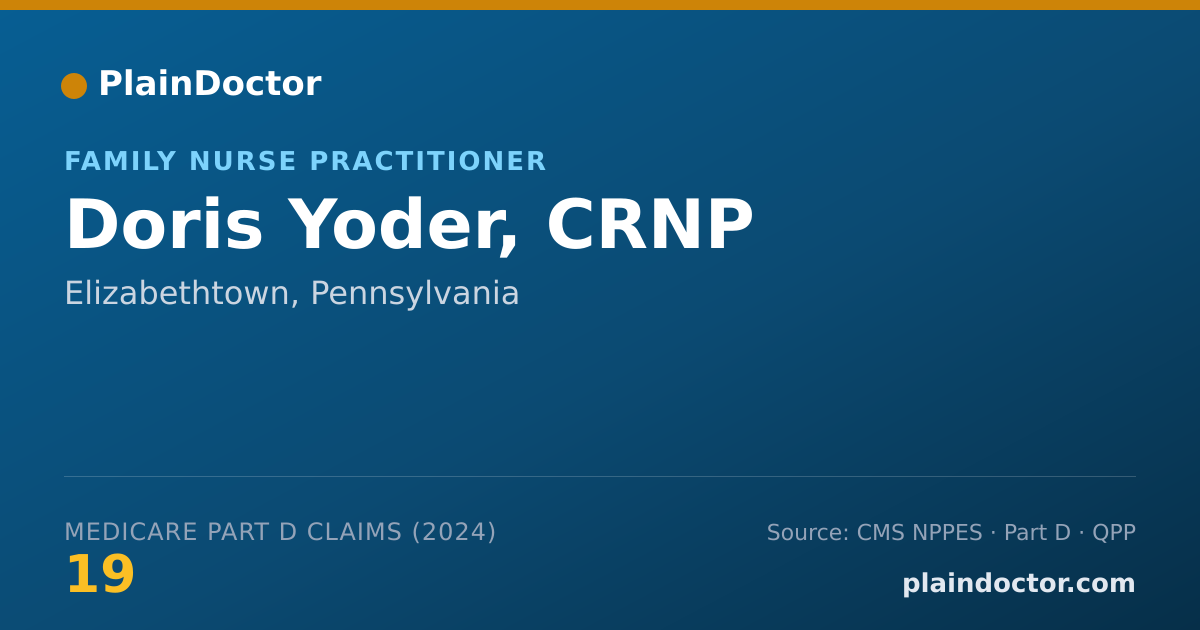 Shareable card for Doris Yoder, CRNP - Family Nurse Practitioner, Elizabethtown, PA
