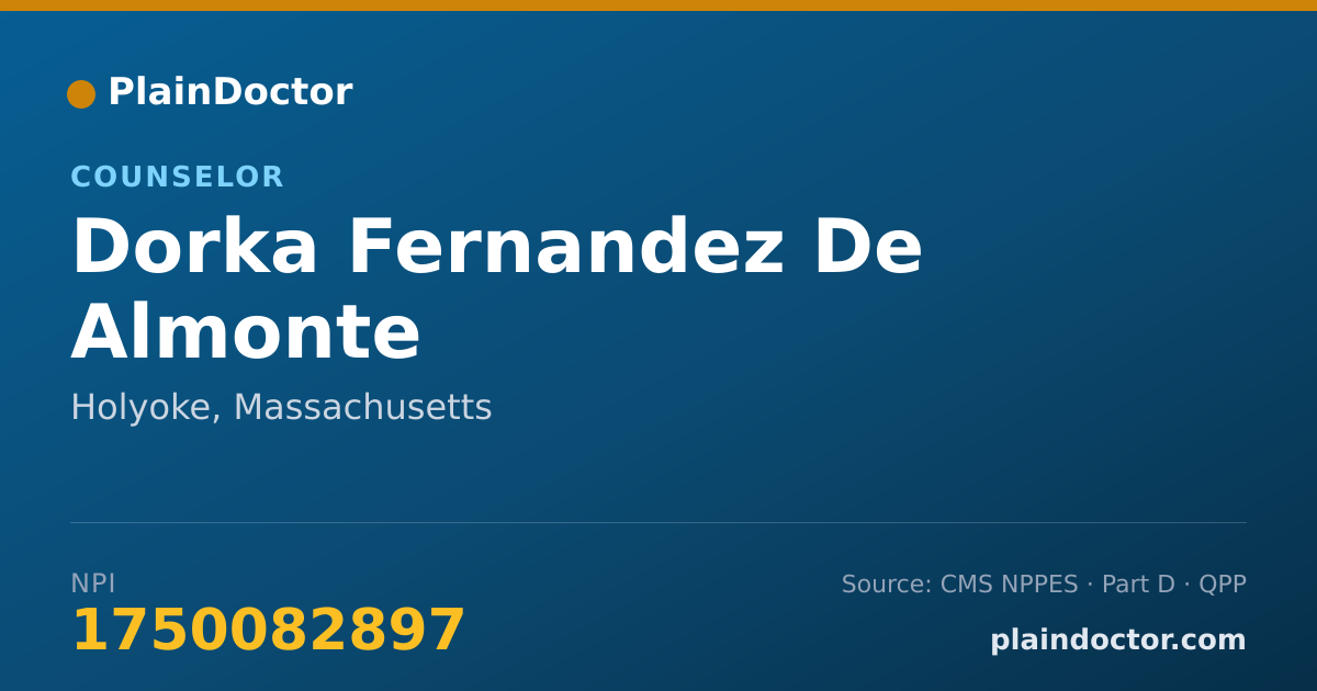 Shareable card for Dorka Fernandez De Almonte - Counselor, Holyoke, MA