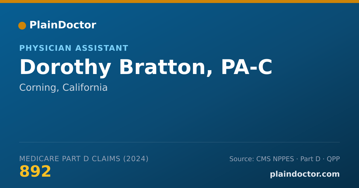 Shareable card for Dorothy Bratton, PA-C - Physician Assistant, Corning, CA