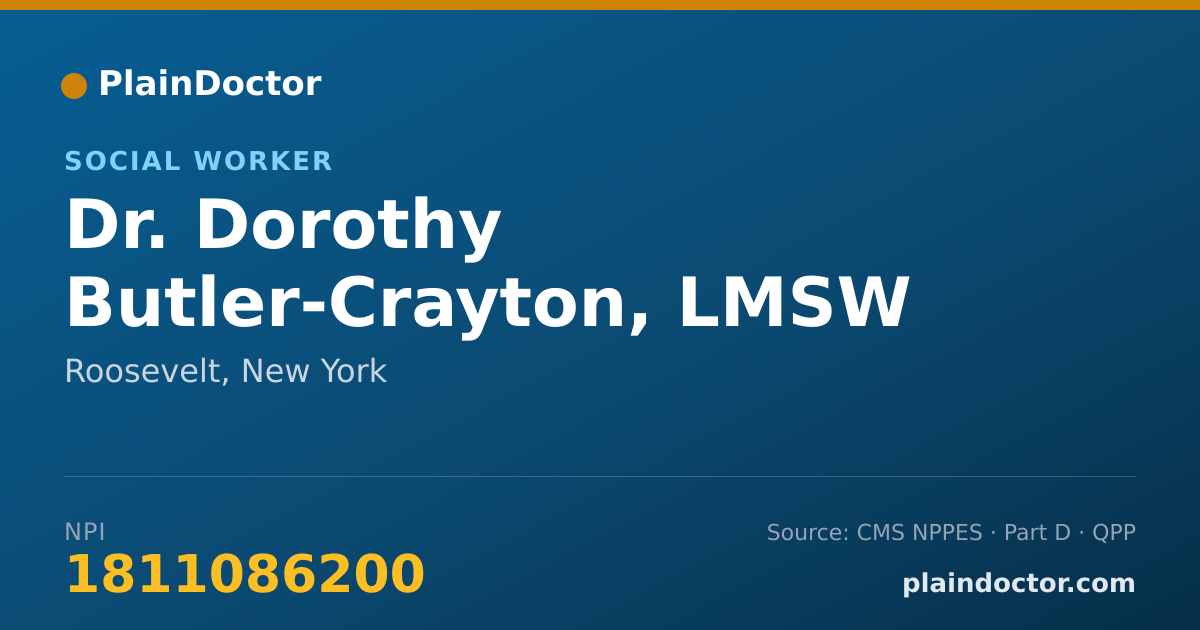 Shareable card for Dorothy Butler-Crayton, LMSW - Social Worker, Roosevelt, NY