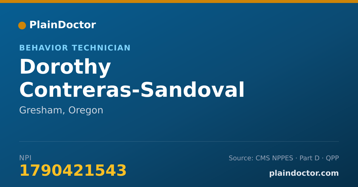 Shareable card for Dorothy Contreras-Sandoval - Behavior Technician, Gresham, OR