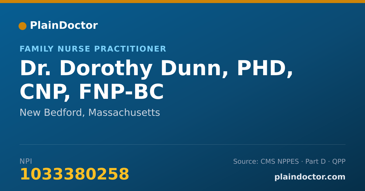 Shareable card for Dorothy Dunn, PHD, CNP, FNP-BC - Family Nurse Practitioner, New Bedford, MA