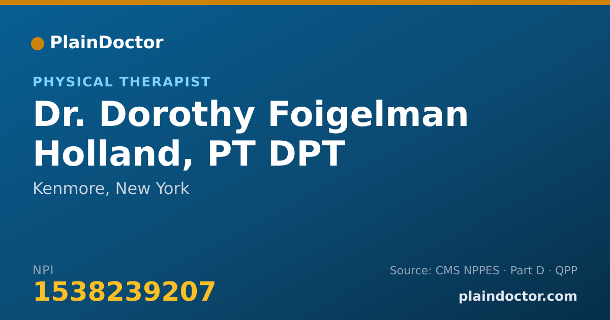 Shareable card for Dorothy Foigelman Holland, PT DPT - Physical Therapist, Kenmore, NY