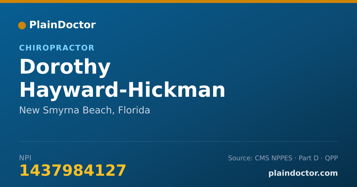 Shareable card for Dorothy Hayward-Hickman - Chiropractor, New Smyrna Beach, FL