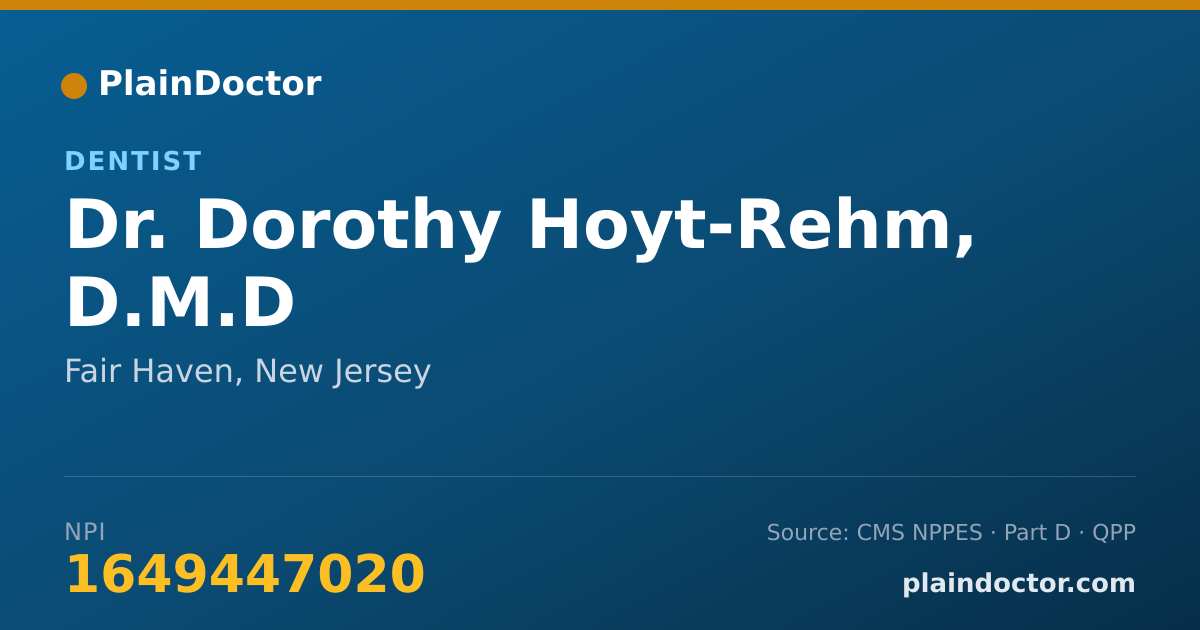 Shareable card for Dorothy Hoyt-Rehm, D.M.D - Dentist, Fair Haven, NJ