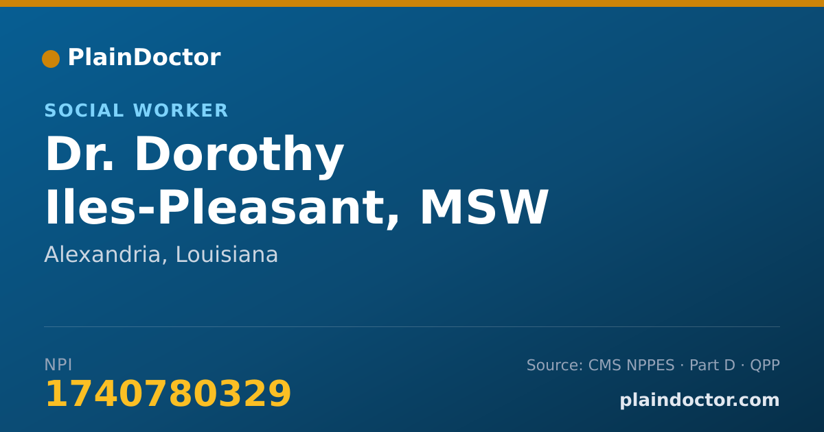 Shareable card for Dorothy Iles-Pleasant, MSW - Social Worker, Alexandria, LA