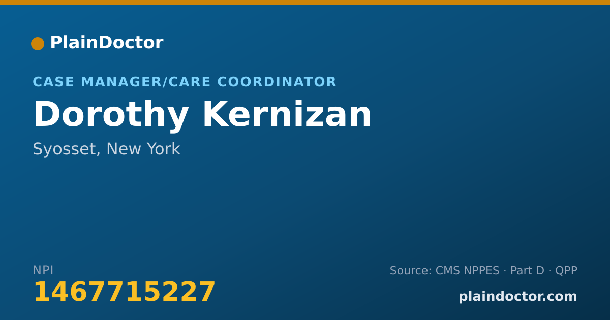 Shareable card for Dorothy Kernizan - Case Manager/Care Coordinator, Syosset, NY