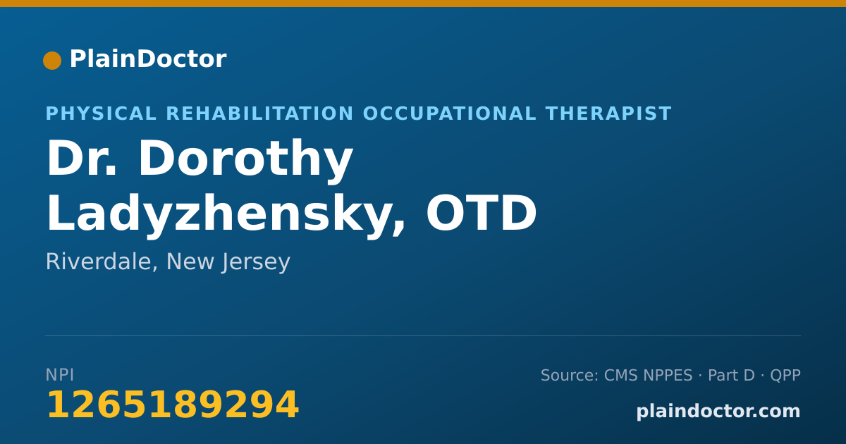Shareable card for Dorothy Ladyzhensky, OTD - Physical Rehabilitation Occupational Therapist, Riverdale, NJ