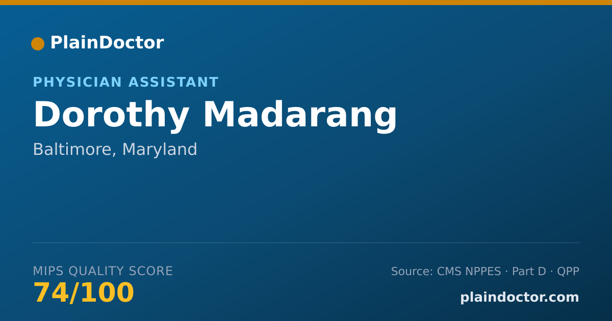 Shareable card for Dorothy Madarang - Physician Assistant, Baltimore, MD