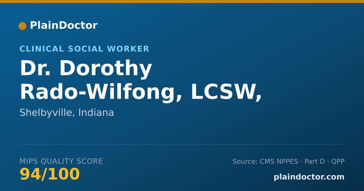 Shareable card for Dorothy Rado-Wilfong, LCSW, LMFT, ACSW - Clinical Social Worker, Shelbyville, IN