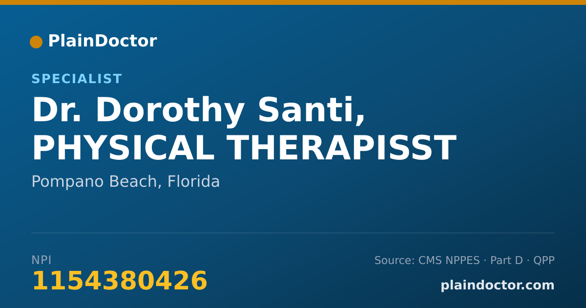 Shareable card for Dorothy Santi, PHYSICAL THERAPISST - Specialist, Pompano Beach, FL