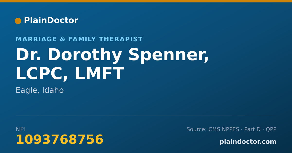 Shareable card for Dorothy Spenner, LCPC, LMFT - Marriage & Family Therapist, Eagle, ID