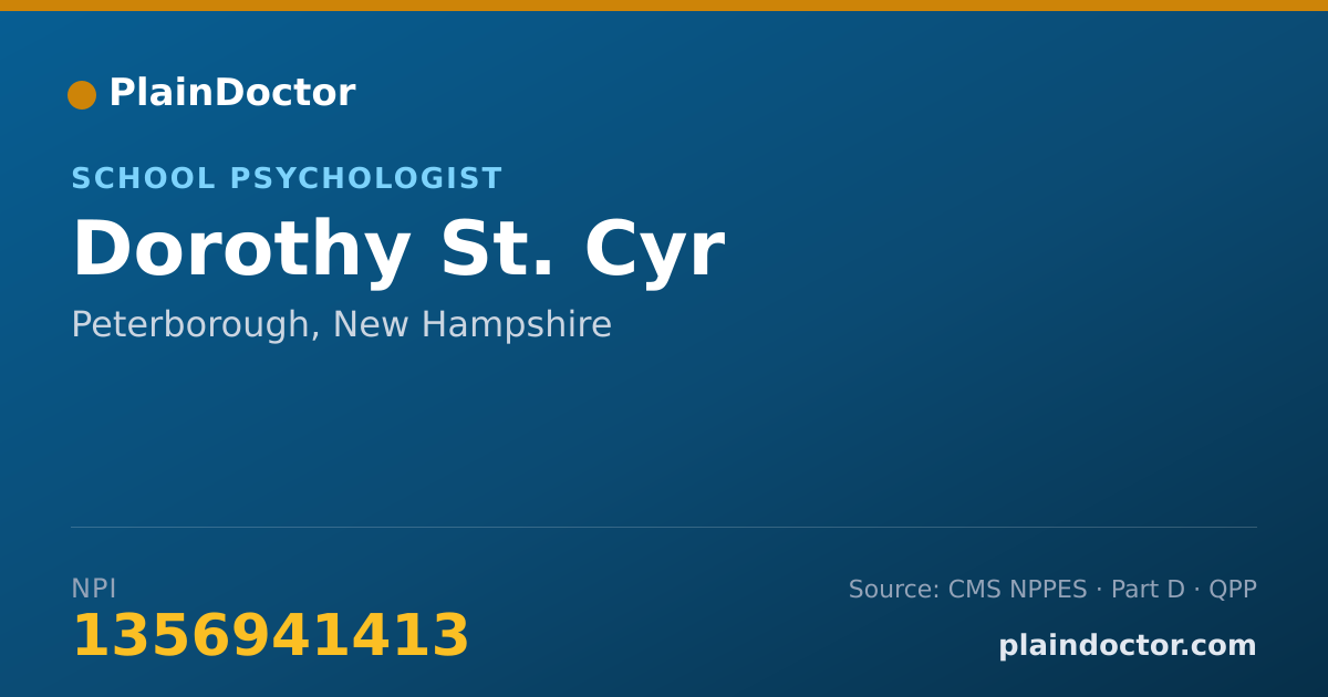 Shareable card for Dorothy St. Cyr - School Psychologist, Peterborough, NH