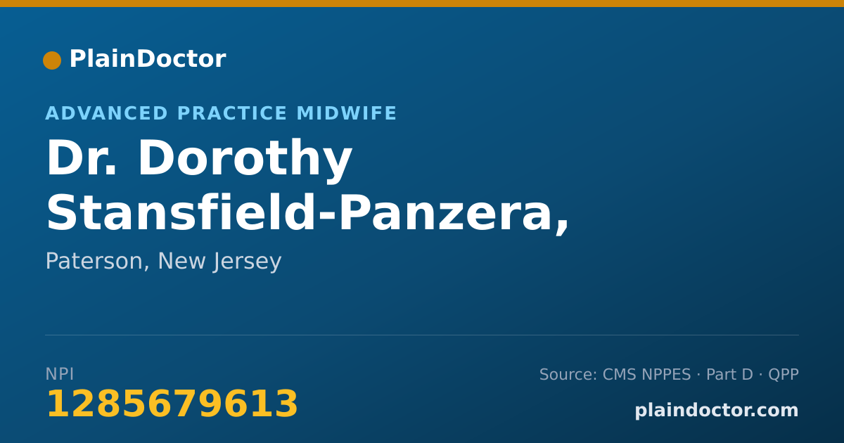 Shareable card for Dorothy Stansfield-Panzera, C.N.M - Advanced Practice Midwife, Paterson, NJ