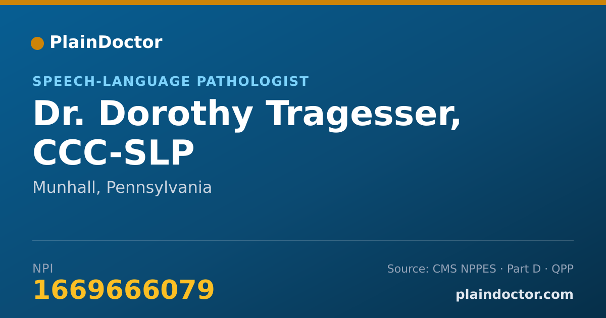 Shareable card for Dorothy Tragesser, CCC-SLP - Speech-Language Pathologist, Munhall, PA
