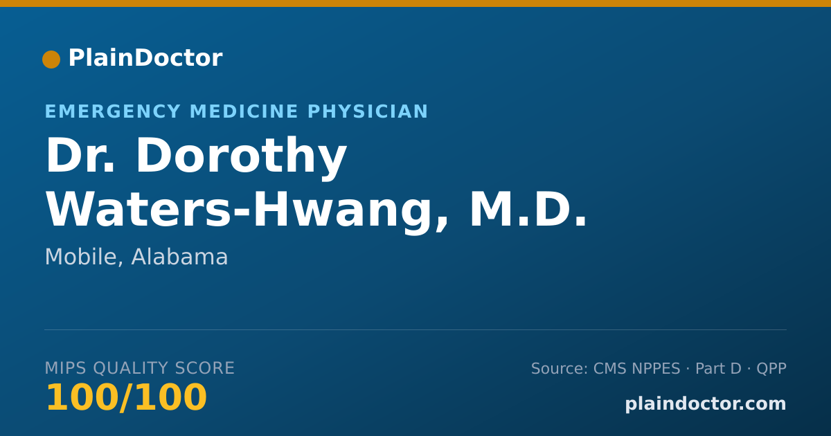 Shareable card for Dorothy Waters-Hwang, M.D. - Emergency Medicine Physician, Mobile, AL