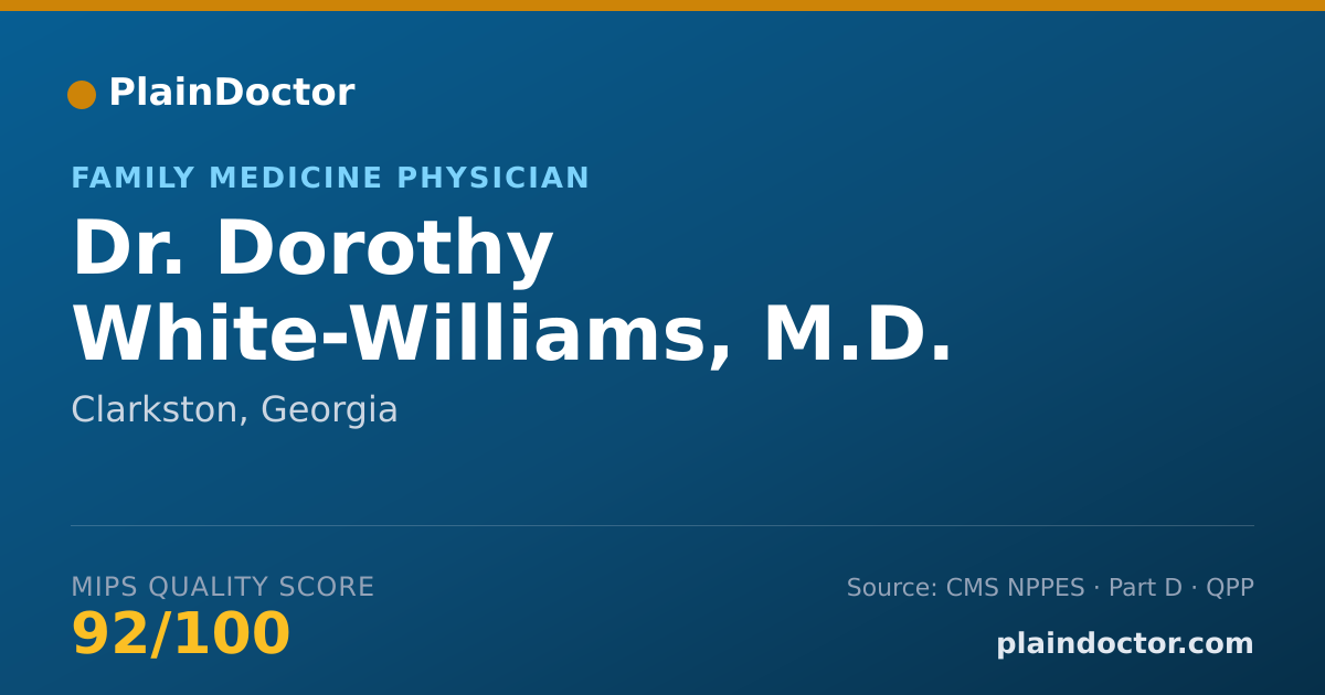 Shareable card for Dorothy White-Williams, M.D. - Family Medicine Physician, Clarkston, GA