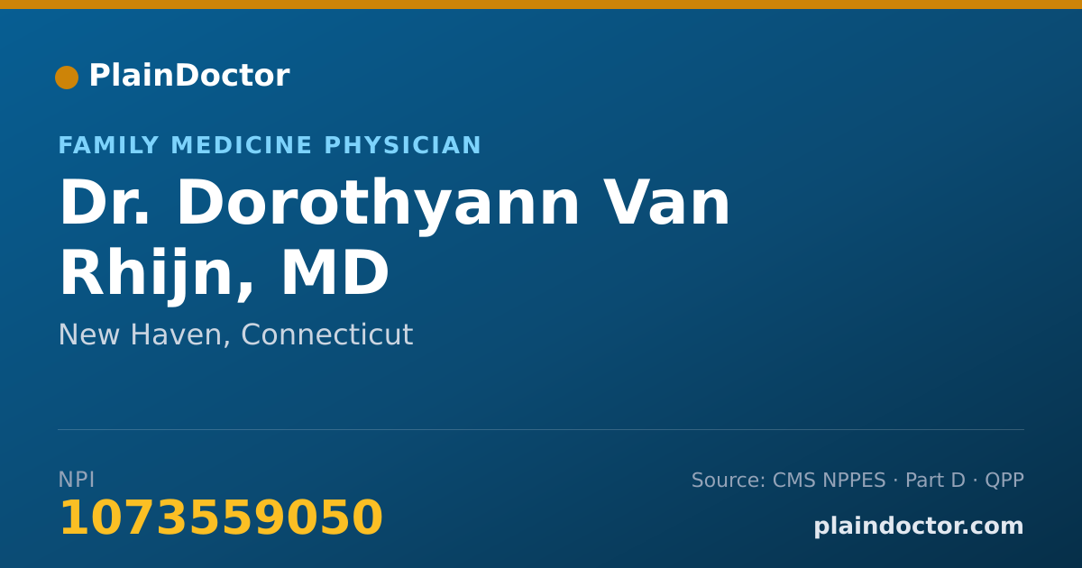 Shareable card for Dorothyann Van Rhijn, MD - Family Medicine Physician, New Haven, CT