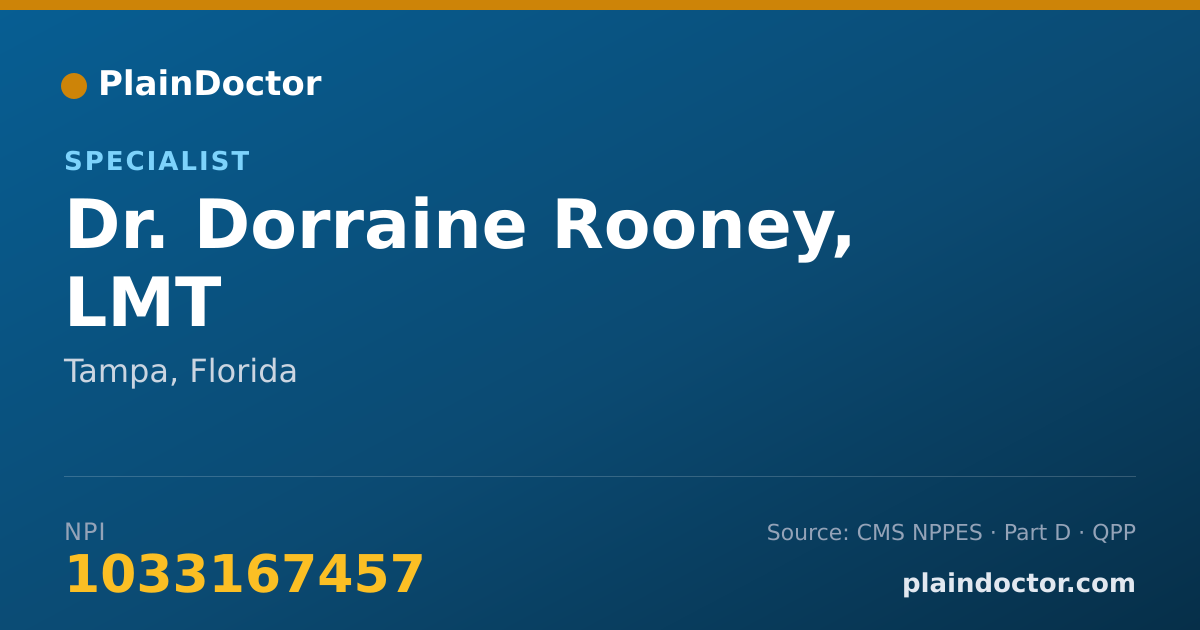 Shareable card for Dorraine Rooney, LMT - Specialist, Tampa, FL