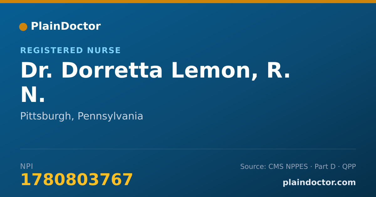 Shareable card for Dorretta Lemon, R. N. - Registered Nurse, Pittsburgh, PA