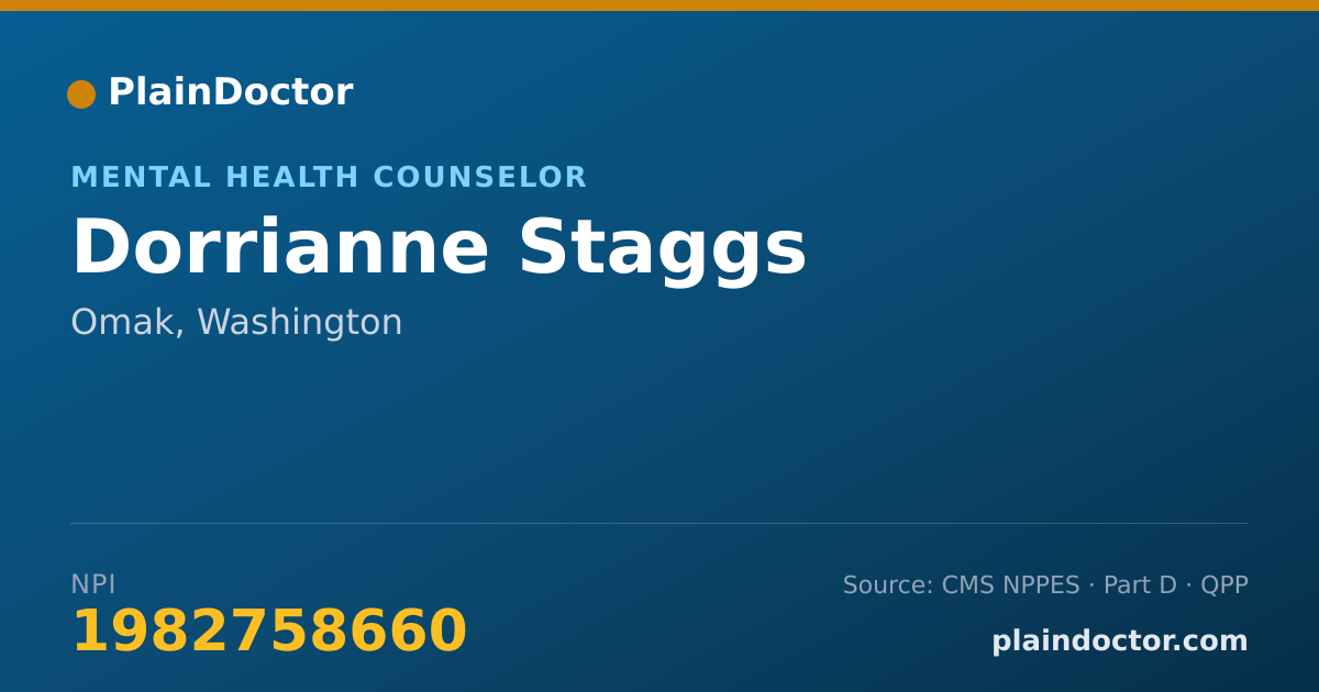 Shareable card for Dorrianne Staggs - Mental Health Counselor, Omak, WA