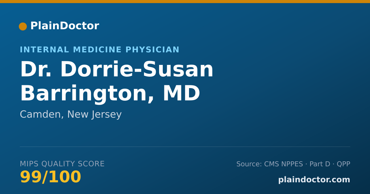 Shareable card for Dorrie-Susan Barrington, MD - Internal Medicine Physician, Camden, NJ