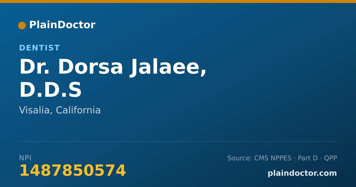 Shareable card for Dorsa Jalaee, D.D.S - Dentist, Visalia, CA