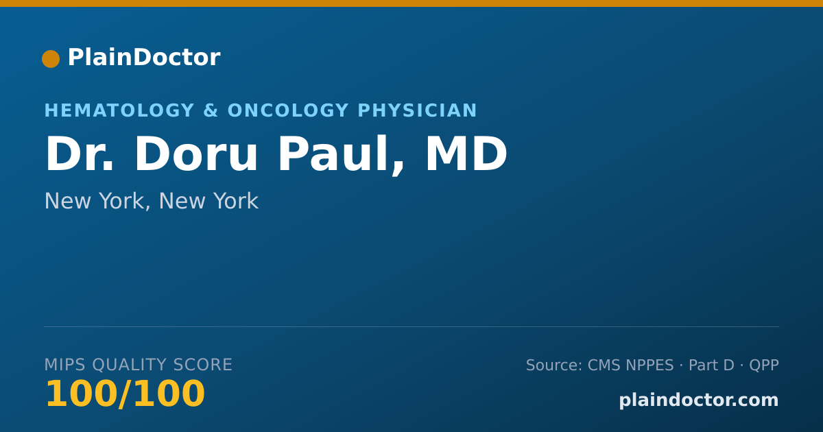 Shareable card for Doru Paul, MD - Hematology & Oncology Physician, New York, NY