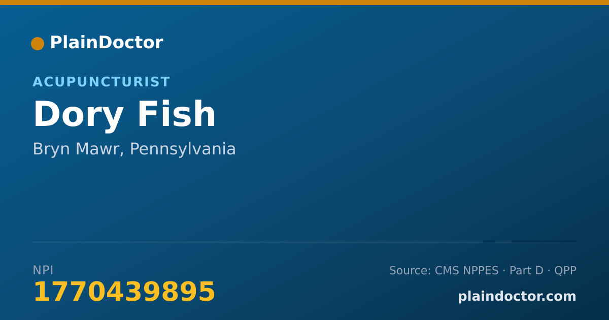 Shareable card for Dory Fish - Acupuncturist, Bryn Mawr, PA