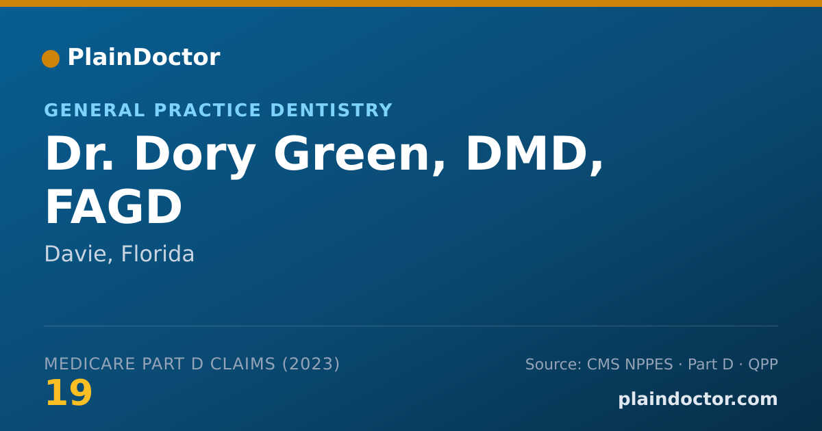 Shareable card for Dory Green, DMD, FAGD - General Practice Dentistry, Davie, FL