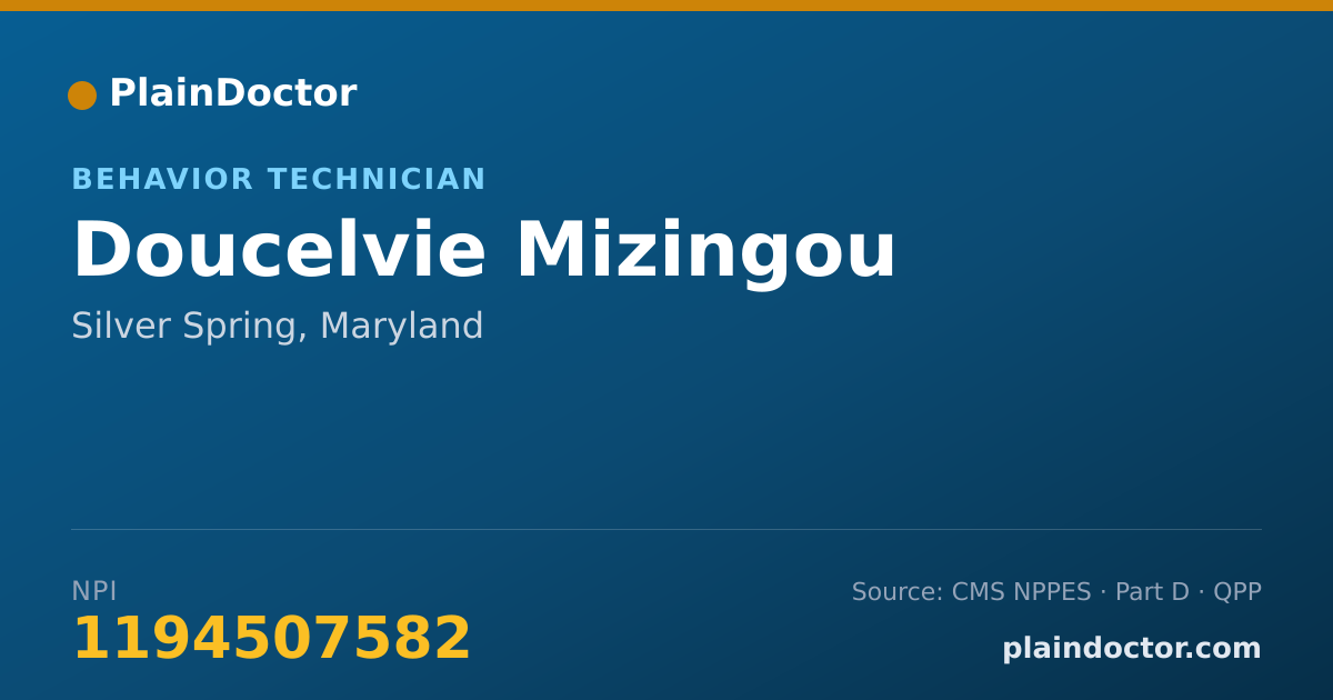 Shareable card for Doucelvie Mizingou - Behavior Technician, Silver Spring, MD