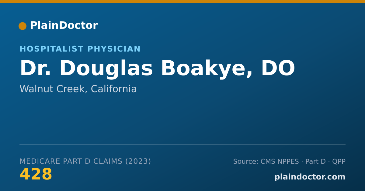 Shareable card for Douglas Boakye, DO - Hospitalist Physician, Walnut Creek, CA