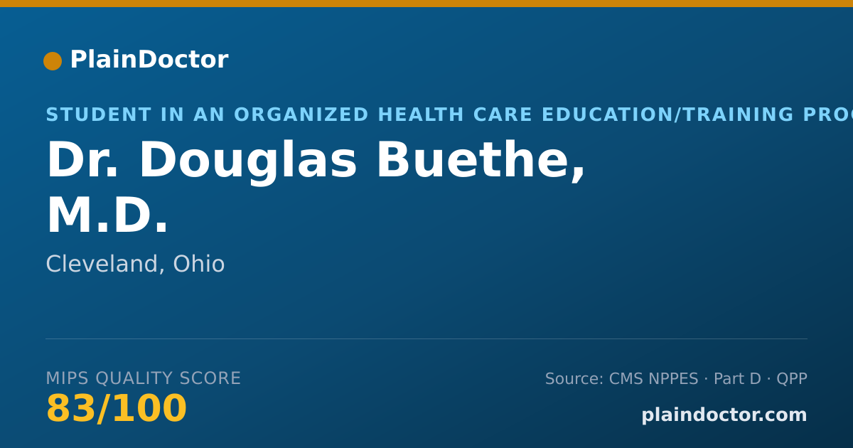 Shareable card for Douglas Buethe, M.D. - Student in an Organized Health Care Education/Training Program, Cleveland, OH