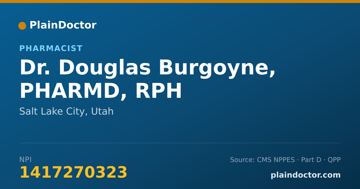 Shareable card for Douglas Burgoyne, PHARMD, RPH - Pharmacist, Salt Lake City, UT