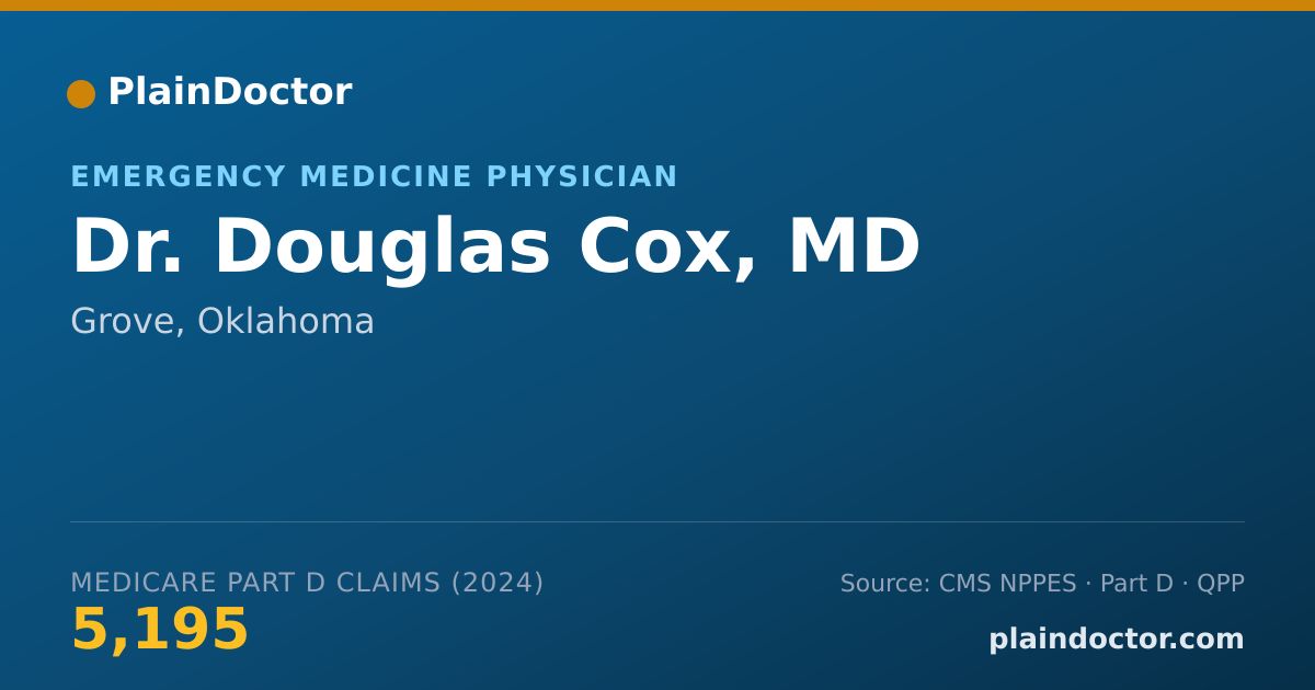 Shareable card for Douglas Cox, MD - Emergency Medicine Physician, Grove, OK