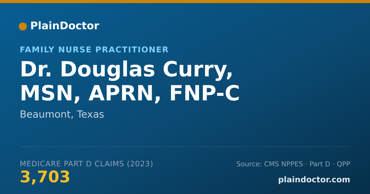 Shareable card for Douglas Curry, MSN, APRN, FNP-C - Family Nurse Practitioner, Beaumont, TX