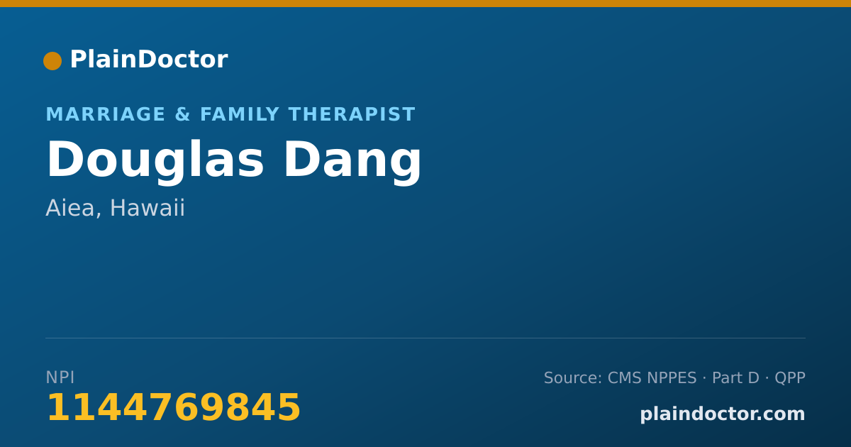 Shareable card for Douglas Dang - Marriage & Family Therapist, Aiea, HI