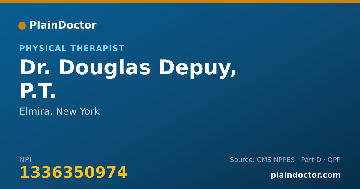 Shareable card for Douglas Depuy, P.T. - Physical Therapist, Elmira, NY